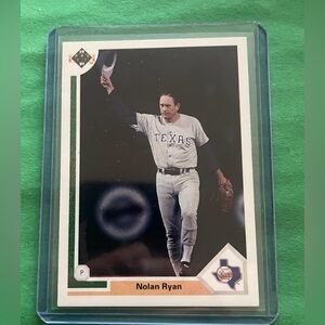 Nolan Ryan Texas Rangers Baseball Card - Vintage Upper Deck Style